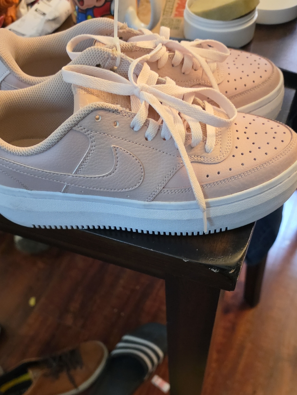 Nike Pale Pink Low-Top Sneakers with White Platform